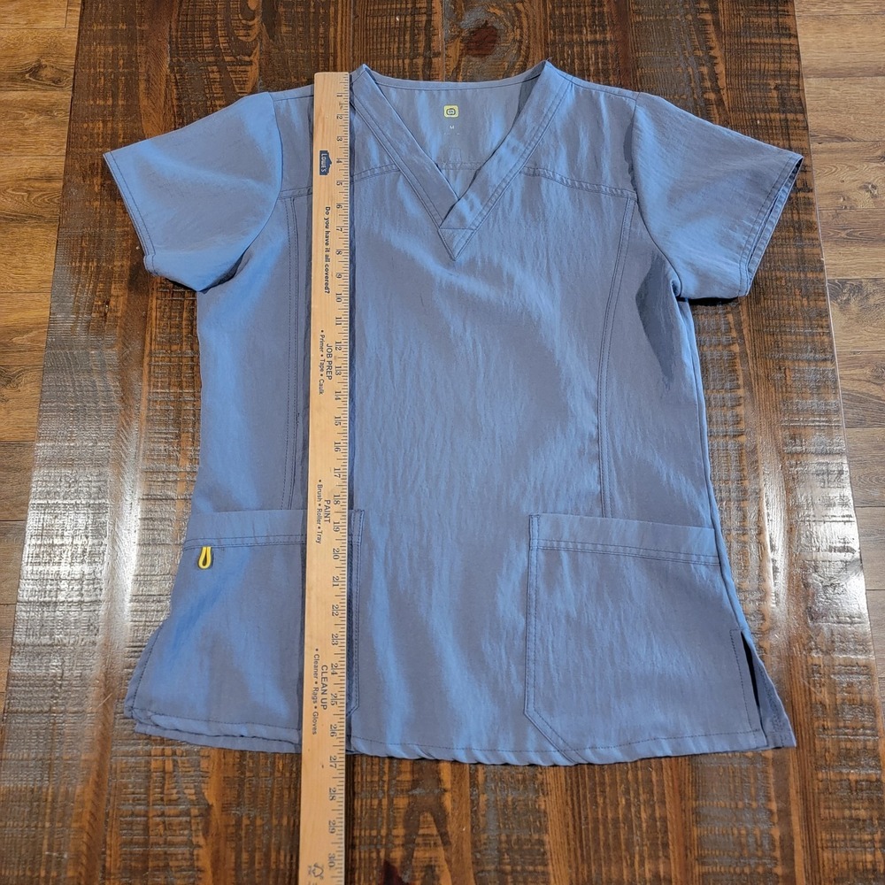 Wonder Wink Origins Women's V-Neck Scrub Top Gray Size Medium Excellent Cond